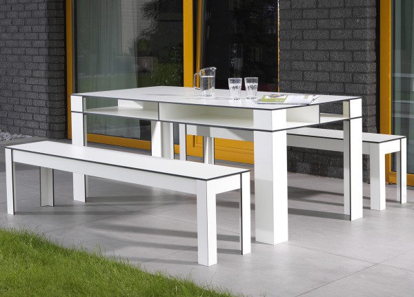 Edler Design-Gartentisch mit Ablagefach: Family & Friends 8