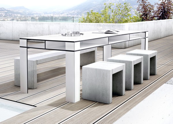 Großer Design Gartentisch aus HPL: Family & Friens 10